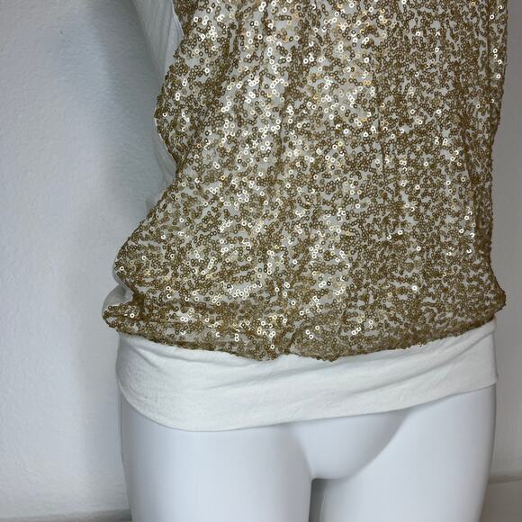 NWT Express Gold Sequin Backless Halter Tank Top XS - Picture 4 of 7